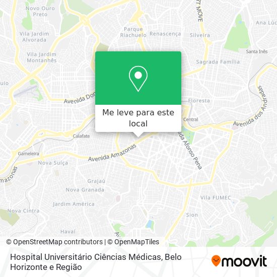 Hospital Universitário Ciências Médicas mapa