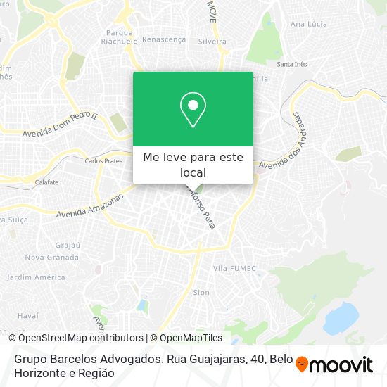 Grupo Barcelos Advogados. Rua Guajajaras, 40 mapa