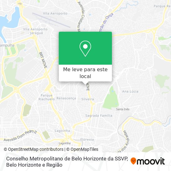 Conselho Metropolitano de Belo Horizonte da SSVP mapa