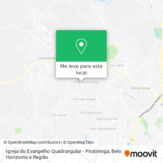 Igreja do Evangelho Quadrangular - Piratininga mapa