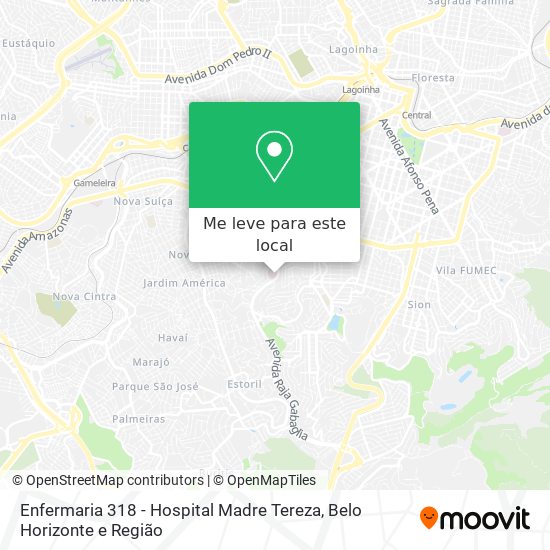 Enfermaria 318 - Hospital Madre Tereza mapa