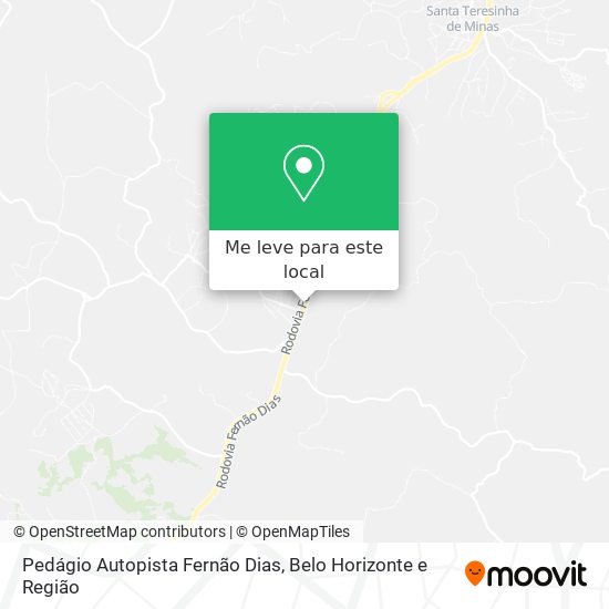 Pedágio Autopista Fernão Dias mapa