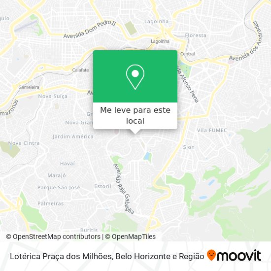 Lotérica Praça dos Milhões mapa