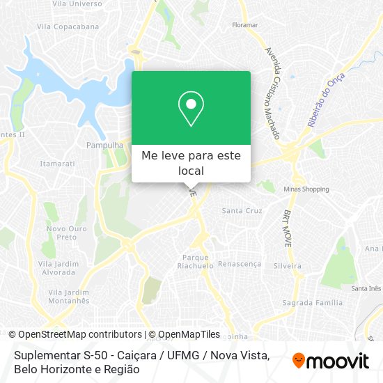 Suplementar S-50 - Caiçara / UFMG / Nova Vista mapa