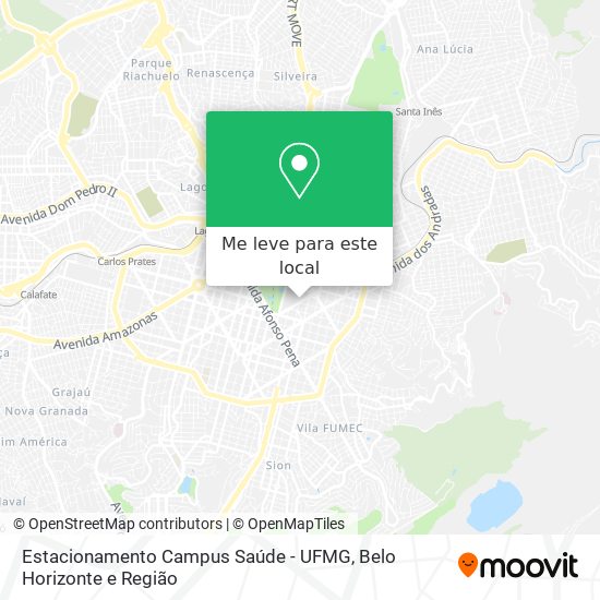 Estacionamento Campus Saúde - UFMG mapa