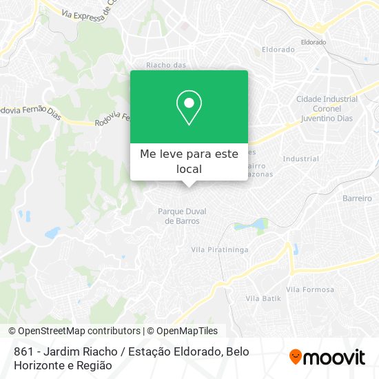 861 - Jardim Riacho / Estação Eldorado mapa