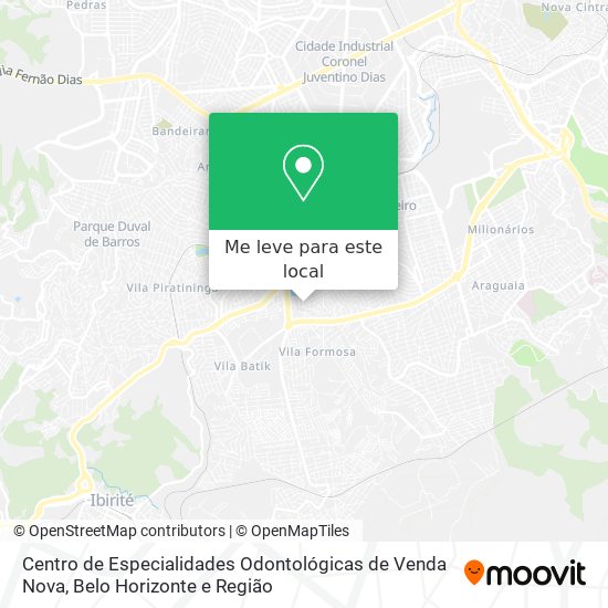 Centro de Especialidades Odontológicas de Venda Nova mapa