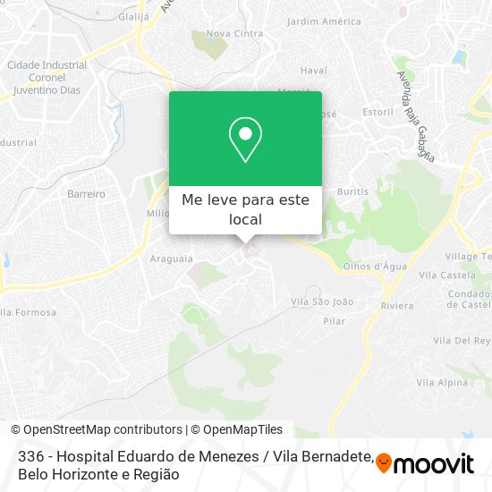 336 - Hospital Eduardo de Menezes / Vila Bernadete mapa