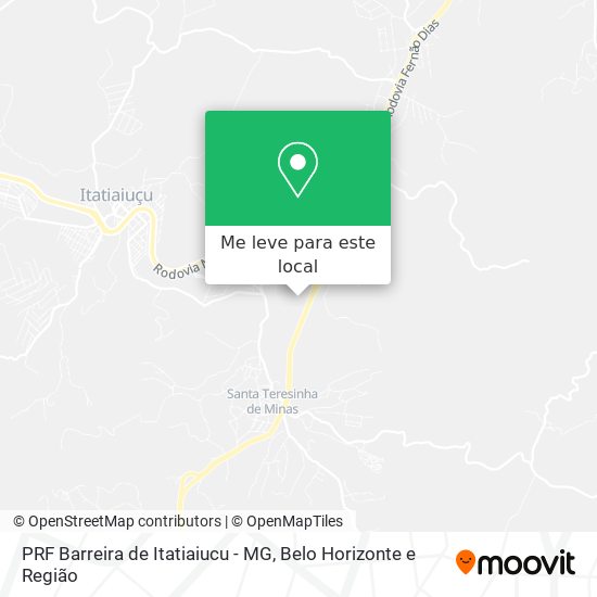 PRF Barreira de Itatiaiucu - MG mapa