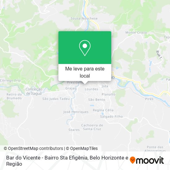 Bar do Vicente - Bairro Sta Efigênia mapa