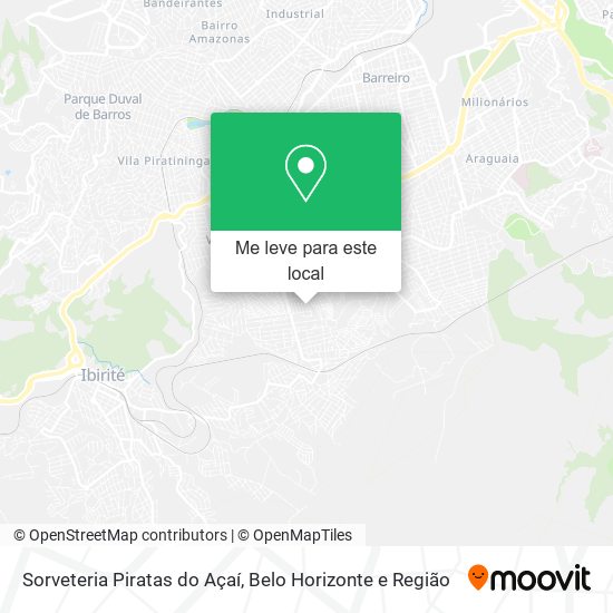 Sorveteria Piratas do Açaí mapa
