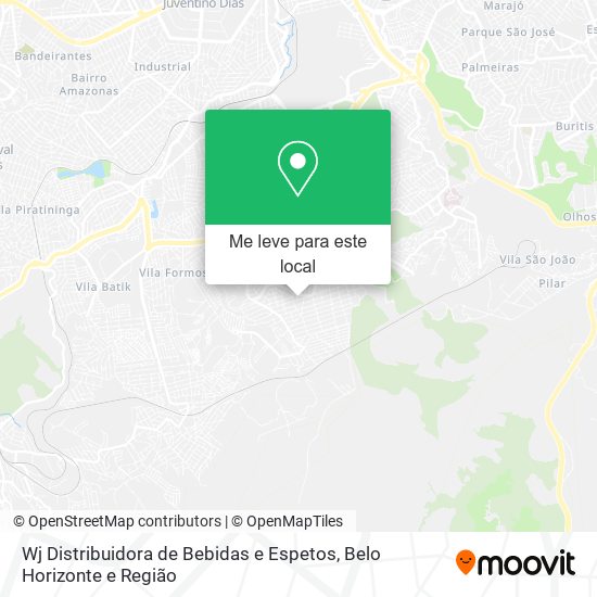 Wj Distribuidora de Bebidas e Espetos mapa