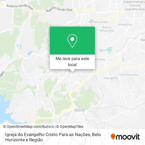 Igreja do Evangelho Cristo Para as Nações mapa