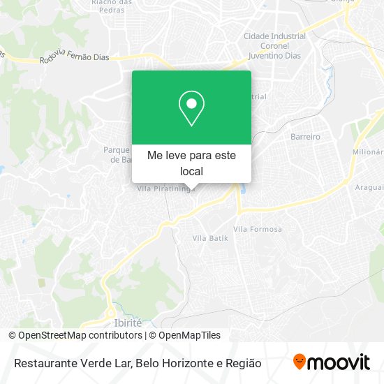 Restaurante Verde Lar mapa
