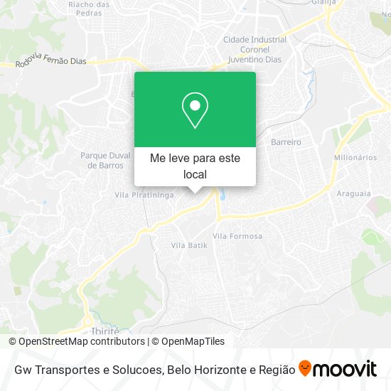 Gw Transportes e Solucoes mapa