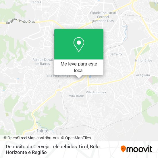 Deposito da Cerveja Telebebidas Tirol mapa