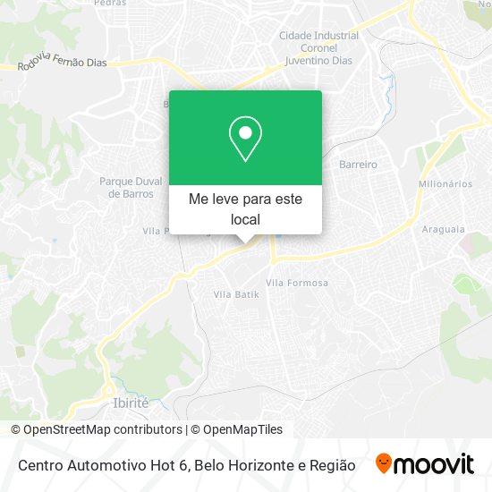 Centro Automotivo Hot 6 mapa