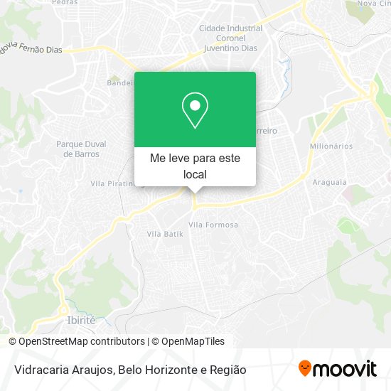 Vidracaria Araujos mapa