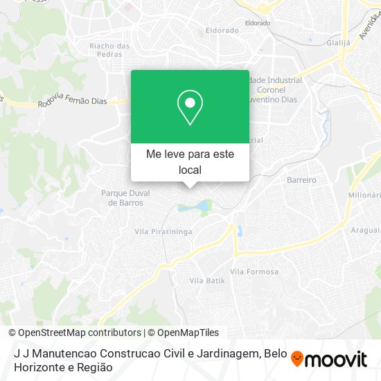 J J Manutencao Construcao Civil e Jardinagem mapa