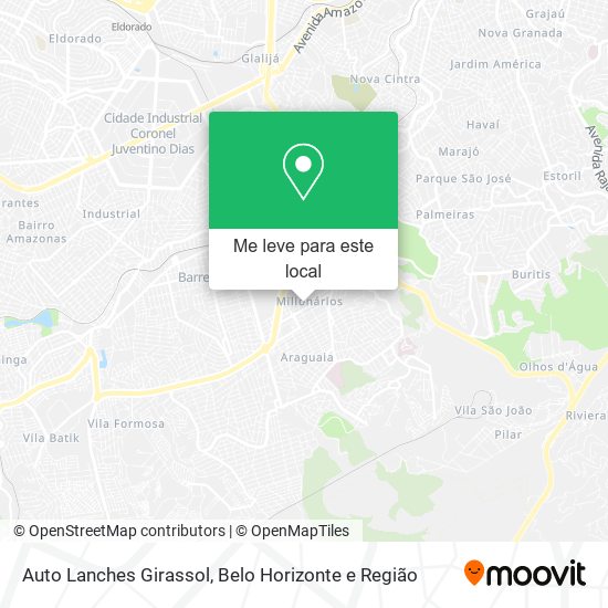 Auto Lanches Girassol mapa