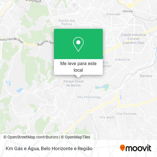 Km Gás e Água mapa
