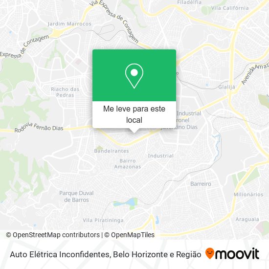 Auto Elétrica Inconfidentes mapa