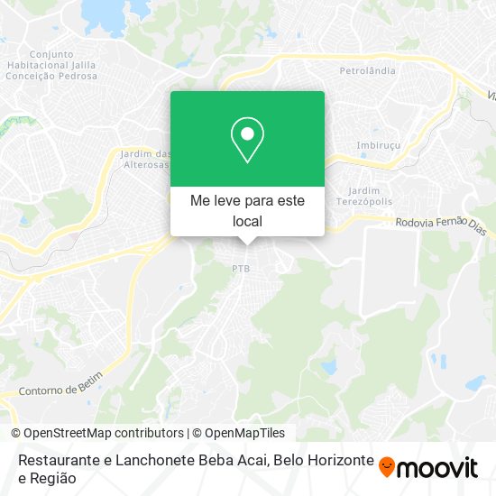 Restaurante e Lanchonete Beba Acai mapa