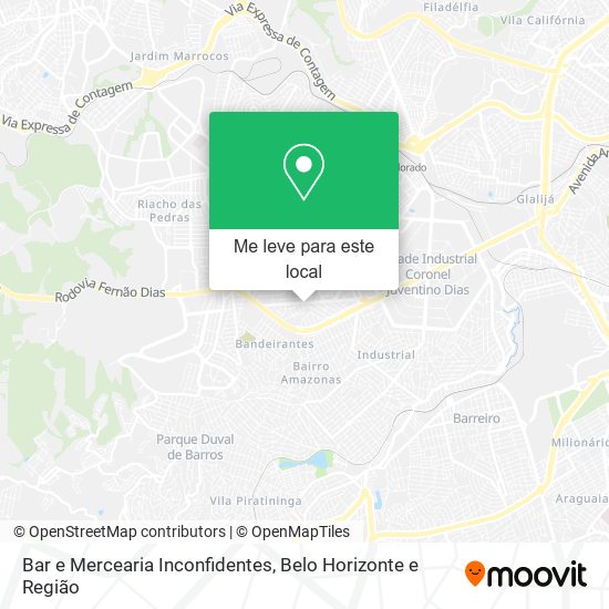 Bar e Mercearia Inconfidentes mapa