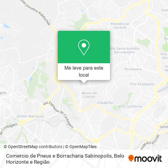 Comercio de Pneus e Borracharia Sabinopolis mapa