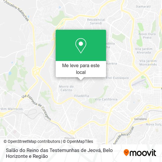 Salão do Reino das Testemunhas de Jeová mapa