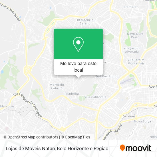 Lojas de Moveis Natan mapa