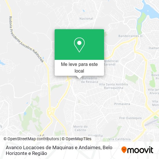Avanco Locacoes de Maquinas e Andaimes mapa