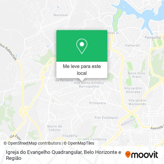 Igreja do Evangelho Quadrangular mapa