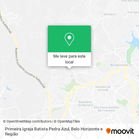 Primeira Igreja Batista Pedra Azul mapa