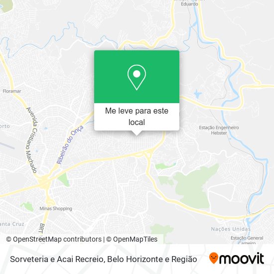 Sorveteria e Acai Recreio mapa