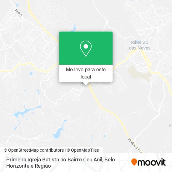 Primeira Igreja Batista no Bairro Ceu Anil mapa