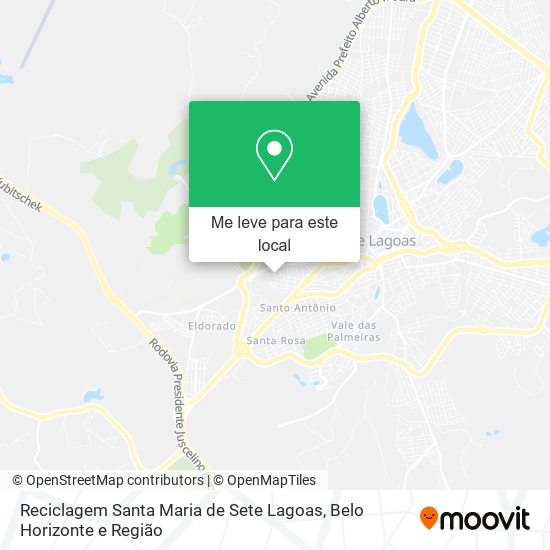 Reciclagem Santa Maria de Sete Lagoas mapa