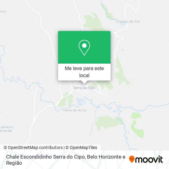Chale Escondidinho Serra do Cipo mapa
