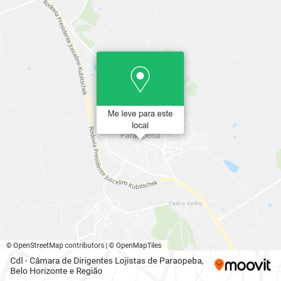 Cdl - Câmara de Dirigentes Lojistas de Paraopeba mapa