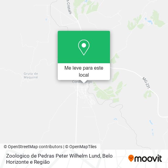 Zoologico de Pedras Peter Wilhelm Lund mapa