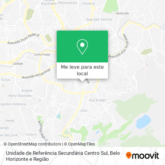 Unidade de Referência Secundária Centro Sul mapa