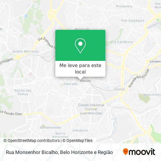 Rua Monsenhor Bicalho mapa