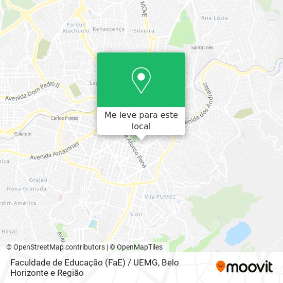 Faculdade de Educação (FaE) / UEMG mapa
