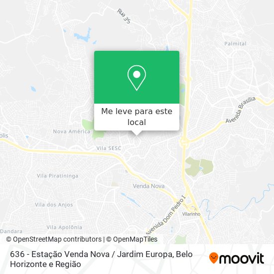 636 - Estação Venda Nova / Jardim Europa mapa