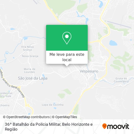 36º Batalhão da Polícia Militar mapa