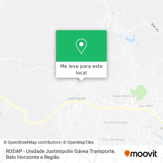 RODAP - Unidade Justinópolis Gávea Transporte mapa