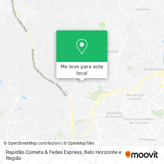 Rapidão Cometa & Fedex Express mapa
