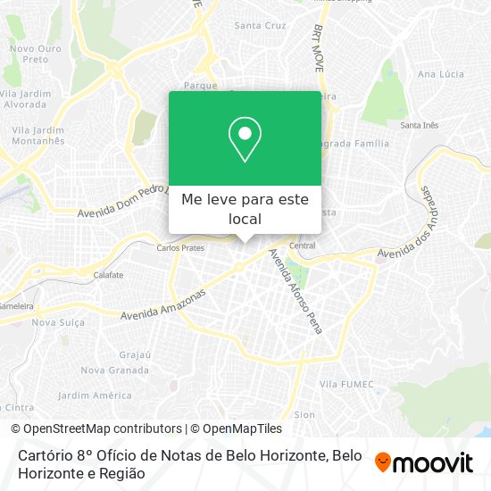 Cartório 8º Ofício de Notas de Belo Horizonte mapa