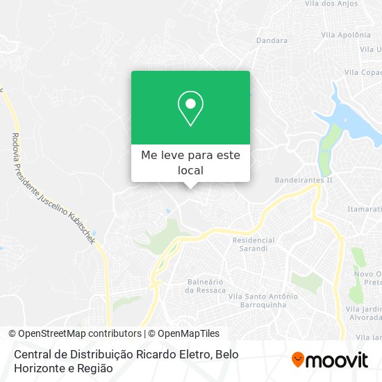 Central de Distribuição Ricardo Eletro mapa