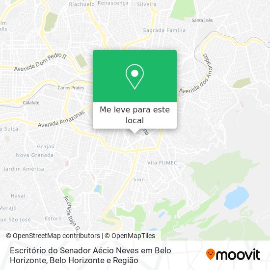 Escritório do Senador Aécio Neves em Belo Horizonte mapa